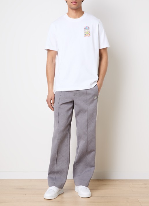 Casablanca T-shirt met logo- en backprint - voorkant 2 wit