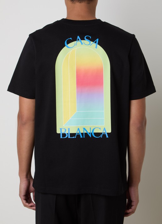 Casablanca T-shirt met logo- en backprint