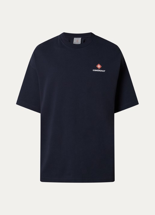 Casablanca T-shirt met logo - voorkant 2 donkerblauw
