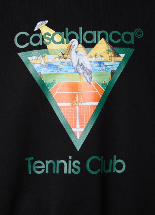 Casablanca Tennis Club sweater met logoprint - detail 3 zwart
