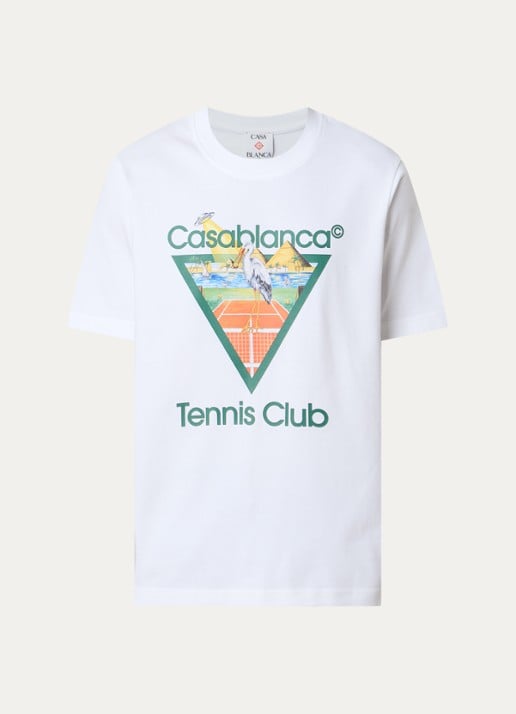 Casablanca Tennis Club T-shirt met logoprint - voorkant 3 wit