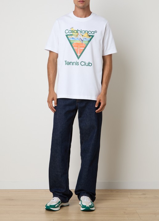 Casablanca Tennis Club T-shirt met logoprint - voorkant 4 wit