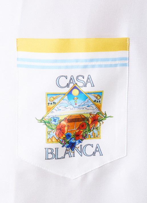 Casablanca Tennis Landscape regular fit overhemd met logo- en backprint - detail 3 wit