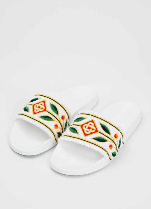 Casablanca Terry slipper met logo - detail 2 ivoor