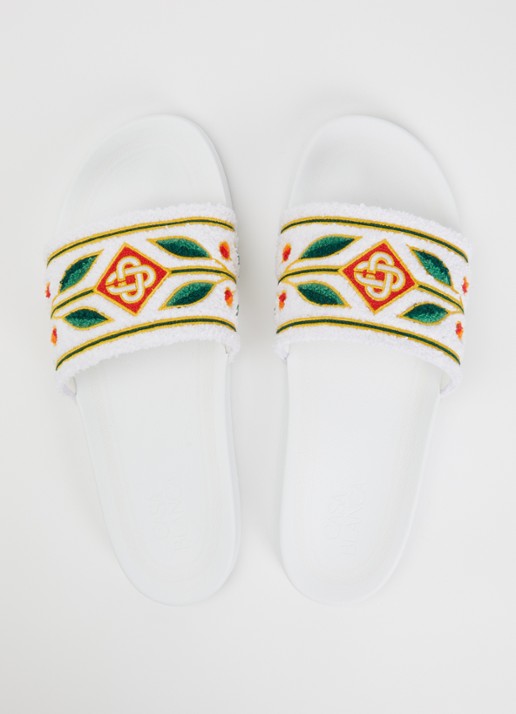 Casablanca Terry slipper met logo - detail 3 ivoor
