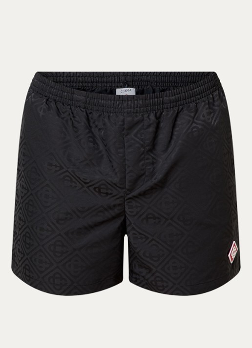 Casablanca Zwemshorts met jacquard dessin en logo - voorkant 3 zwart
