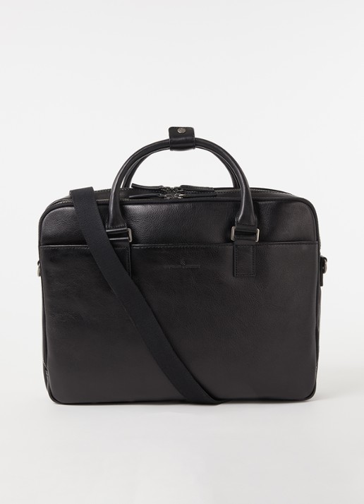 Castelijn & Beerens Carisma businesstas van leer met 15,6 inch laptopvak - voorkant 3 zwart