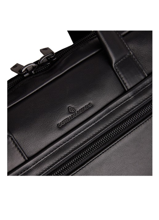Castelijn & Beerens Charlie businesstas van leer met 15,6 inch laptopvak - detail 3 zwart