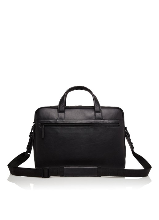 Castelijn & Beerens Charlie businesstas van leer met 15,6 inch laptopvak - voorkant 2 zwart