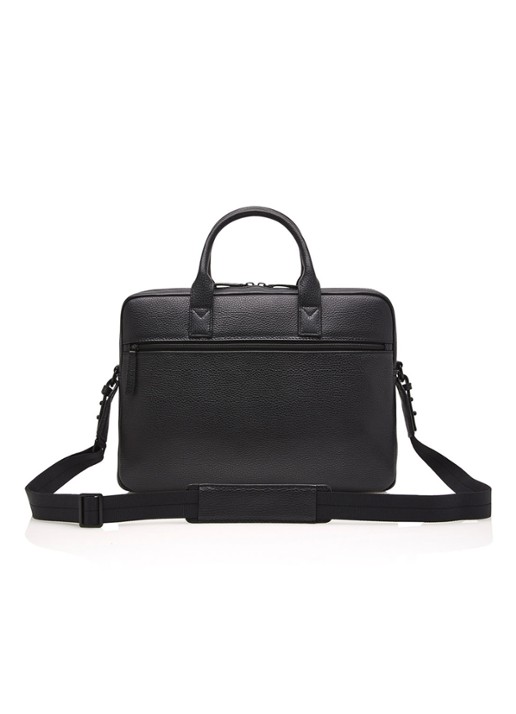 Castelijn & Beerens Chris businesstas van leer met 15,6 inch laptopvak  - detail zwart