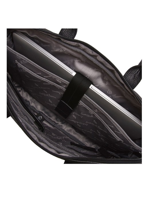 Castelijn & Beerens Chris businesstas van leer met 15,6 inch laptopvak  - detail 4 zwart