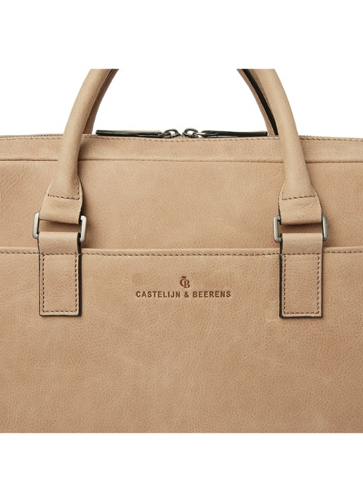 Castelijn & Beerens Clarissa laptoptas met 15 inch laptopvak - detail 4 beige