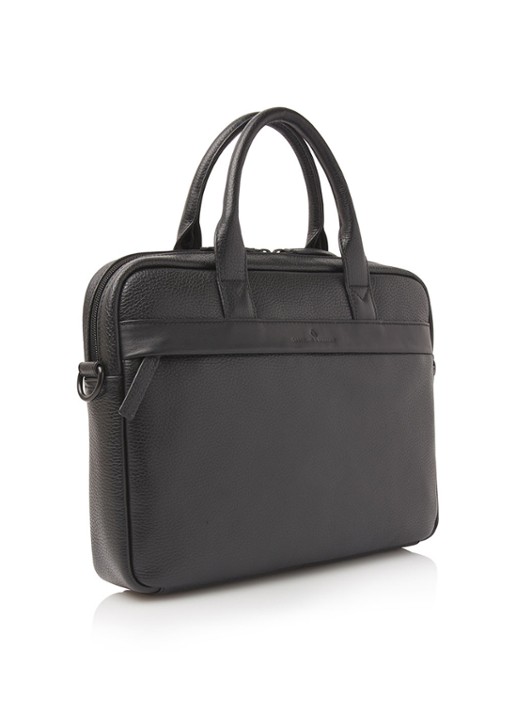 Castelijn & Beerens Delta businesstas van leer met 13 inch laptopvak - voorkant 2 zwart