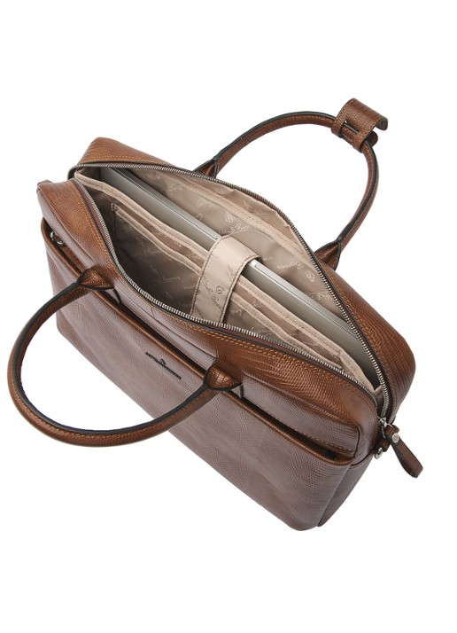 Castelijn & Beerens Ilse laptoptas met 15,6 inch laptopvak - detail 6 cognac