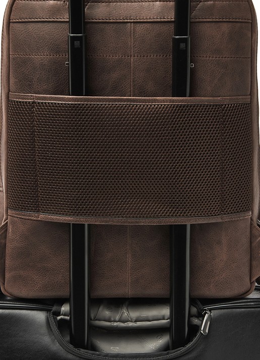 Castelijn & Beerens Laptoptas van leer met 15,6 inch laptopvak - detail 7 bruin