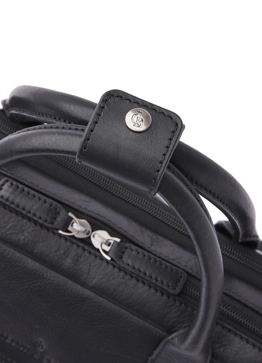 Castelijn & Beerens Laptoptas van leer met 15,6 inch laptopvak - detail 2 zwart