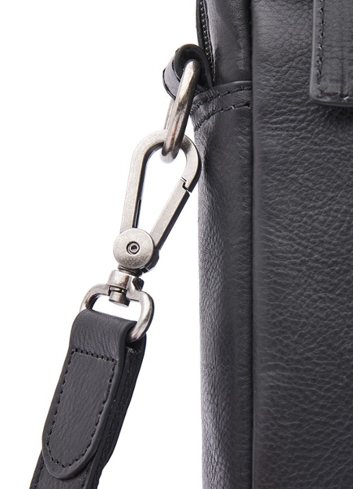 Castelijn & Beerens Laptoptas van leer met 15,6 inch laptopvak - detail 3 zwart