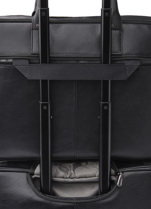 Castelijn & Beerens Laptoptas van leer met 15,6 inch laptopvak - detail 5 zwart