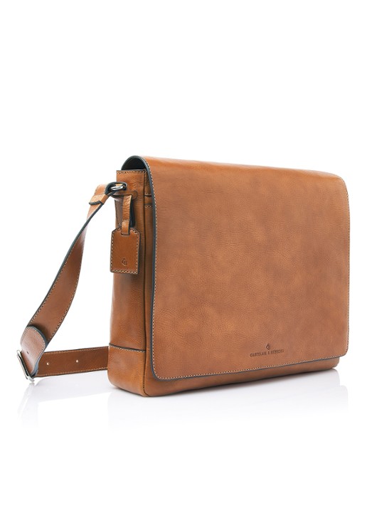 Castelijn & Beerens Mark laptoptas 15,6 inch - voorkant 6 bruin