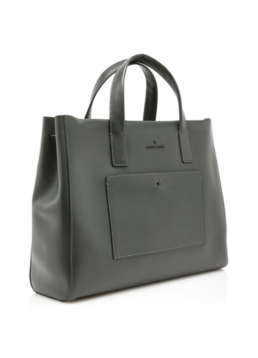 Castelijn & Beerens Sofie businesstas van leer met 15,6 inch laptopvak - voorkant 7 donkergroen
