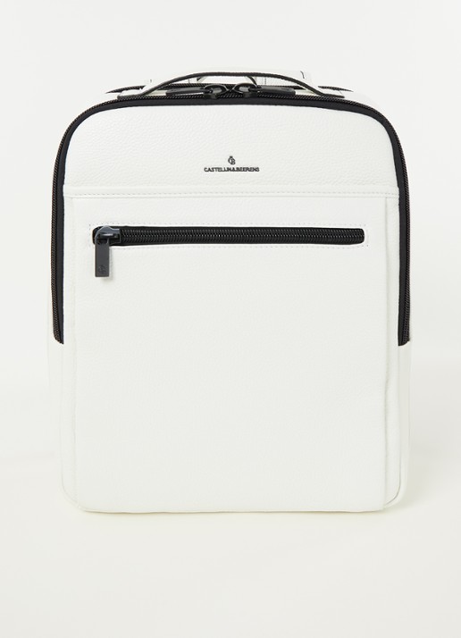 Castelijn & Beerens Victor rugzak van leer met 15,6 inch laptopvak - voorkant 2 wit