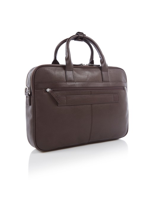 Castelijn & Beerens Vivo businesstas van leer met 15,6 inch laptopvak - detail 2 donkerbruin