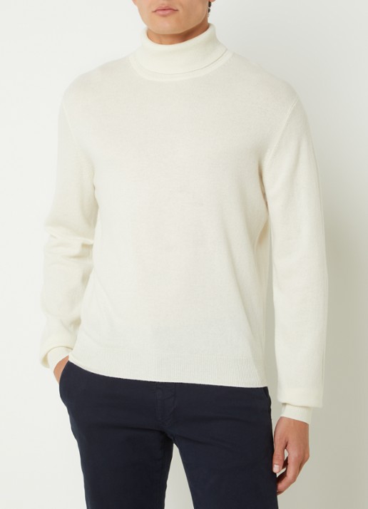 CC Collection Corneliani Fijngebreide coltrui in kasjmierblend - detail 4 creme