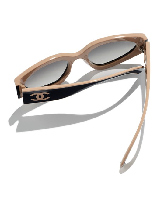 CHANEL CAT EYE ZONNEBRIL - detail 2 zwart