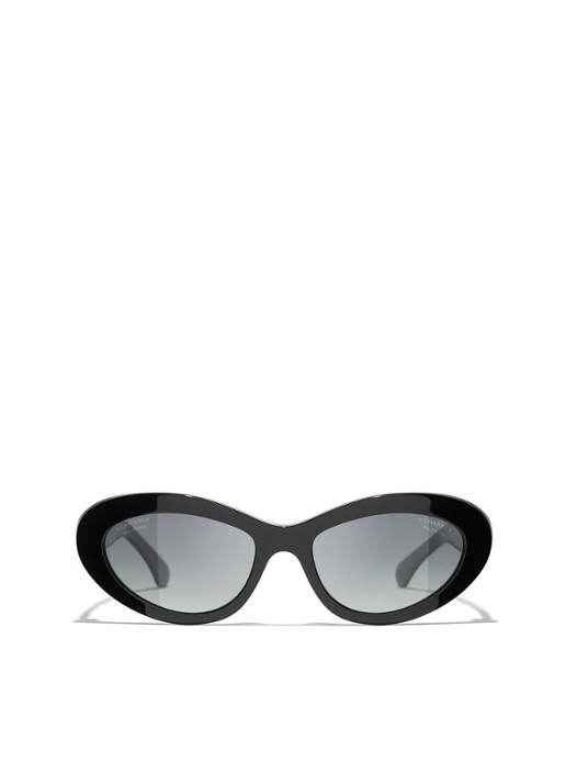 CHANEL CAT EYE ZONNEBRIL - detail 2 zwart