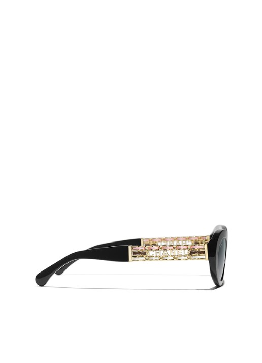 CHANEL CAT EYE ZONNEBRIL - detail 3 zwart