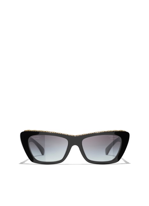 CHANEL CAT EYE ZONNEBRIL - detail 2 zwart