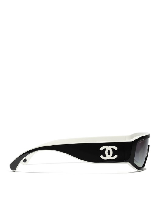 CHANEL MASKERENDE ZONNEBRIL - detail 3 zwart