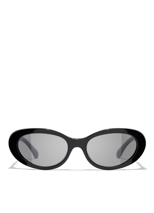 CHANEL OVALE ZONNEBRIL - detail zwart