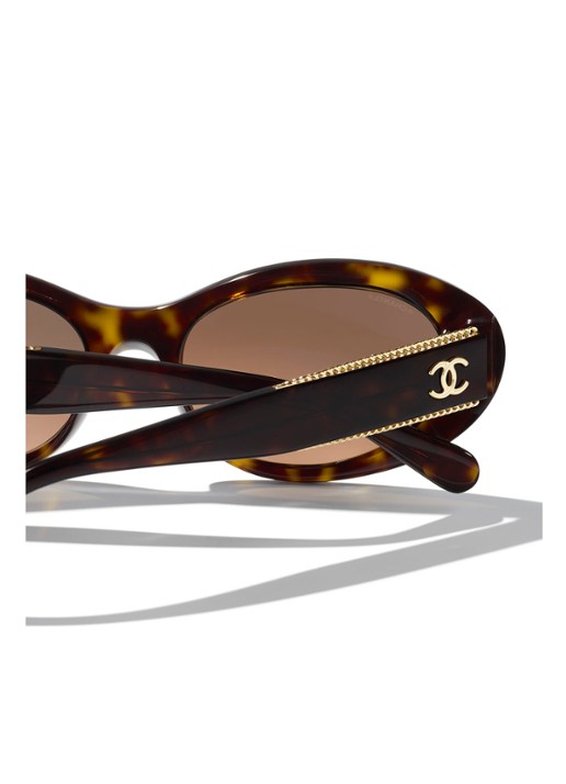 CHANEL OVALE ZONNEBRIL - detail 3 bruin