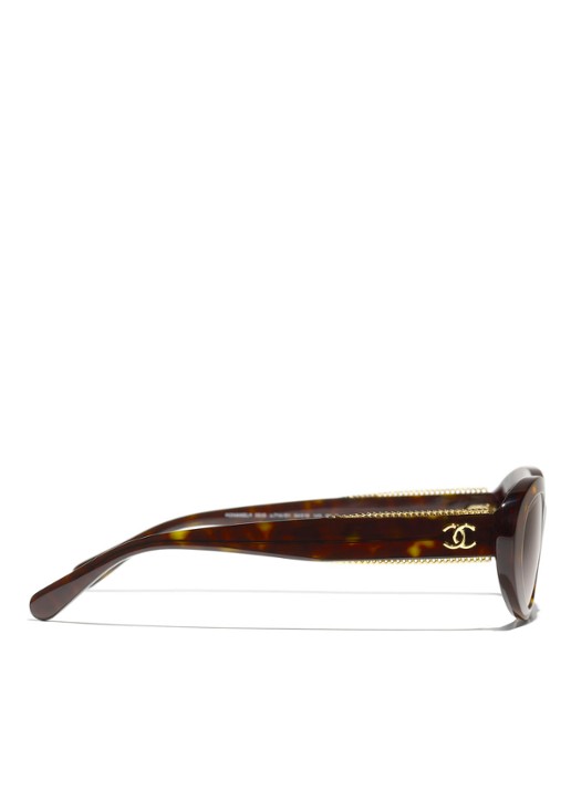 CHANEL OVALE ZONNEBRIL - detail 4 bruin