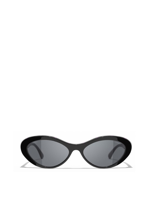 CHANEL OVALE ZONNEBRIL - detail zwart