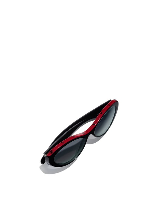 CHANEL OVALE ZONNEBRIL - detail 4 zwart