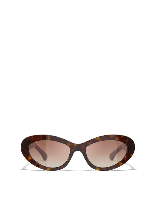 CHANEL OVALE ZONNEBRIL - detail bruin
