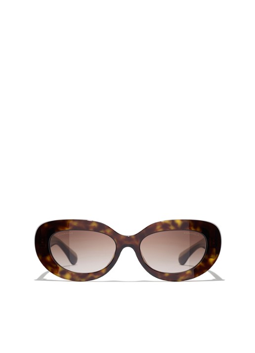 CHANEL OVALE ZONNEBRIL - detail bruin