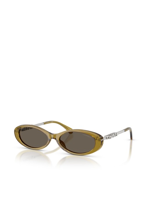 CHANEL OVALE ZONNEBRIL - voorkant 5 bruin