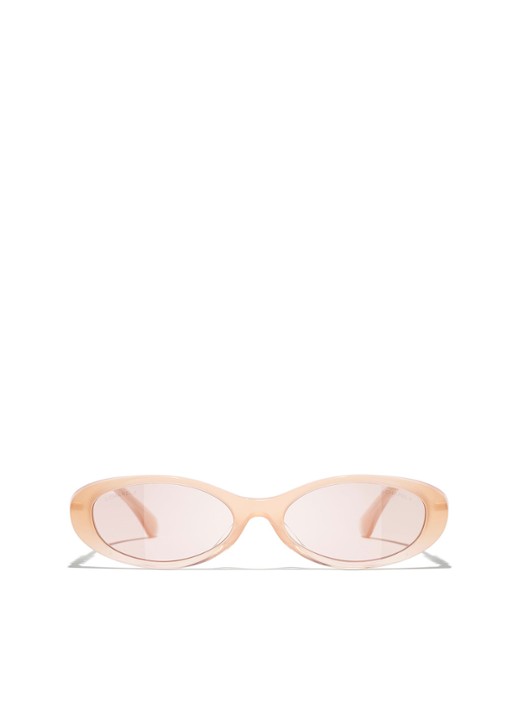 CHANEL OVALE ZONNEBRIL - detail oranje