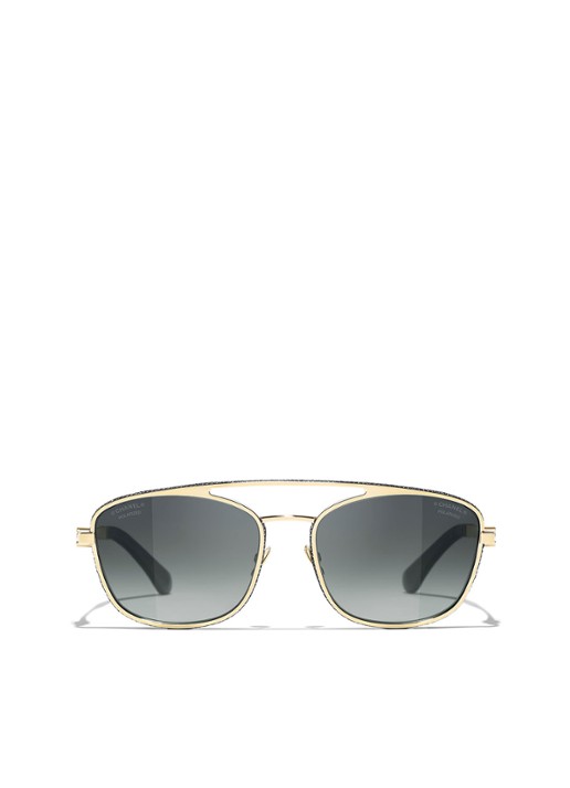 CHANEL PILOTEN ZONNEBRIL - detail goud