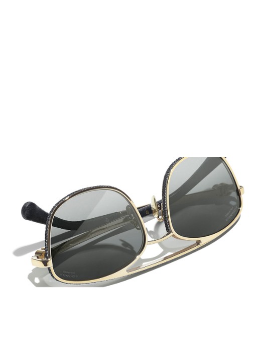 CHANEL PILOTEN ZONNEBRIL - detail 3 goud