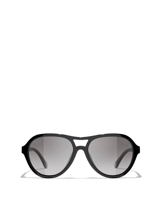 CHANEL PILOTEN ZONNEBRIL - detail 2 zwart