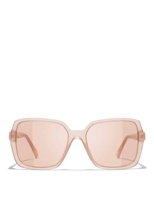 CHANEL RECHTHOEKIGE ZONNEBRIL - detail roze