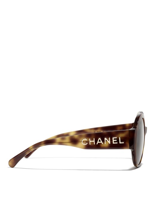 CHANEL RONDE ZONNEBRIL - detail 2 donkerbruin