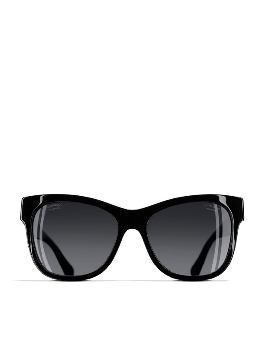 CHANEL VIERKANTE ZONNEBRIL - detail zwart