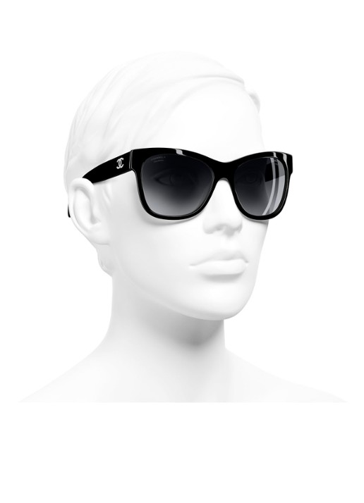 CHANEL VIERKANTE ZONNEBRIL - detail 4 zwart