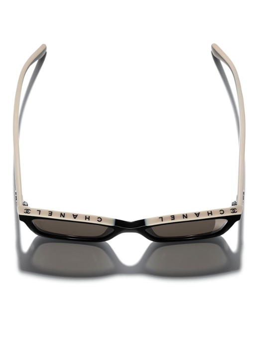 CHANEL VIERKANTE ZONNEBRIL - detail 3 zwart
