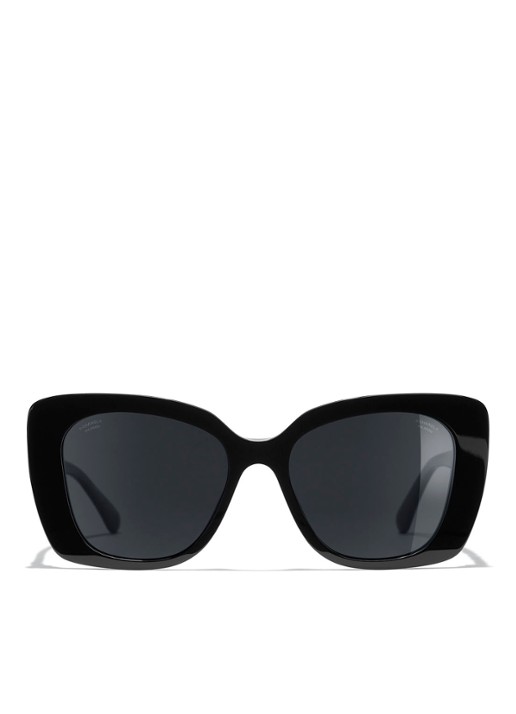 CHANEL VIERKANTE ZONNEBRIL - detail zwart
